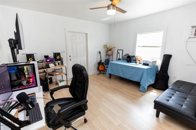 114 N Dade Ave, Arcadia, FL 34266 - office featuring a ceiling fan and light wood finished floors