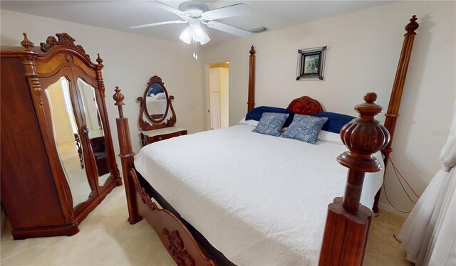 7148 N Blue Sage, Punta Gorda, FL 33955 - bedroom featuring light carpet and ceiling fan