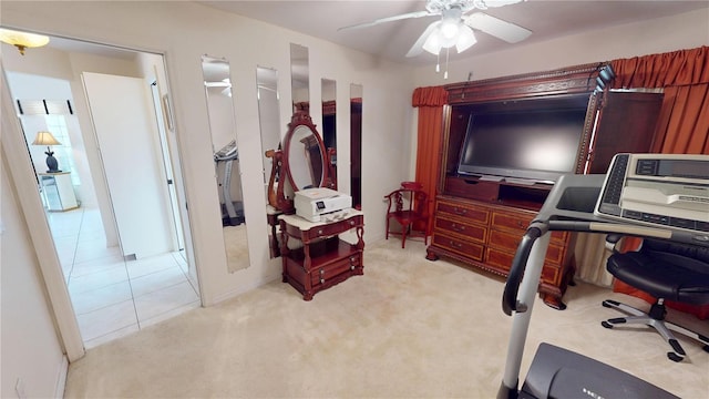 7148 N Blue Sage, Punta Gorda, FL 33955 - office area featuring a ceiling fan and light carpet