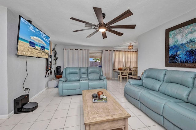 2465 Deedra St, Port Charlotte, FL 33952 - tiled living room featuring ceiling fan and baseboards