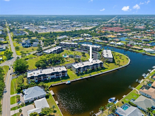 601 Shreve St Unit 21C, Punta Gorda, FL 33950 - aerial view of property's location featuring a large body of water and nearby suburban area