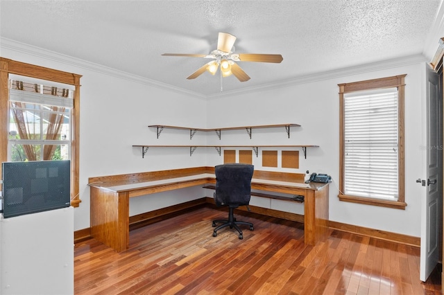 4317 Mccullough St, Port Charlotte, FL 33948 - office with wood finished floors, baseboards, ceiling fan, healthy amount of natural light, and ornamental molding