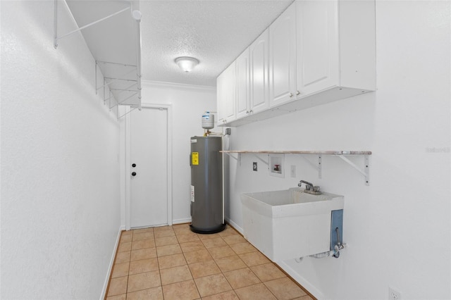 4317 Mccullough St, Port Charlotte, FL 33948 - washroom featuring water heater, a textured ceiling, washer hookup, ornamental molding, and baseboards