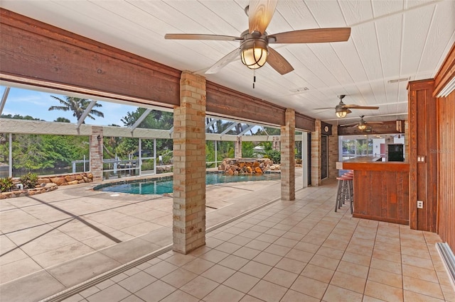 4317 Mccullough St, Port Charlotte, FL 33948 - swimming pool with a patio area and ceiling fan