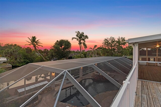 4317 Mccullough St, Port Charlotte, FL 33948 - pool at dusk featuring a lanai