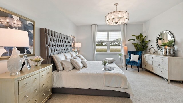 15968 Crofton Springs Way, Port Charlotte, FL 33953 - bedroom with a chandelier and light colored carpet