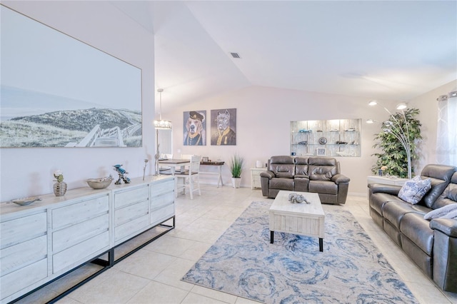25379 Paladin Ln, Punta Gorda, FL 33983 - living room with lofted ceiling and light tile patterned floors