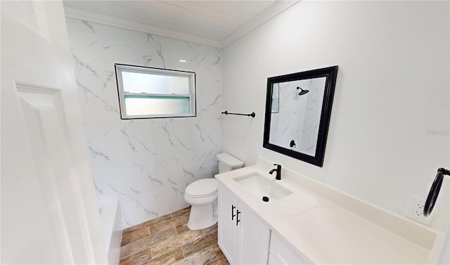 2805 Gussie St, Punta Gorda, FL 33950 - bathroom featuring vanity, toilet, and ornamental molding