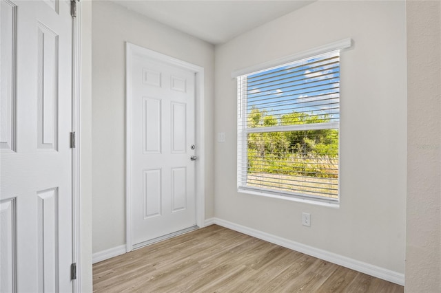 27237 Partin Dr, Punta Gorda, FL 33983 - foyer entrance with light wood-style flooring and baseboards