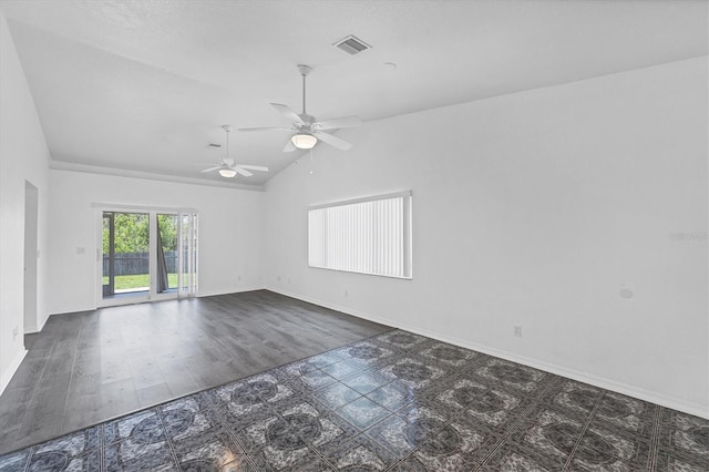 3105/3109 Vasco St, Punta Gorda, FL 33950 - empty room with ceiling fan and high vaulted ceiling