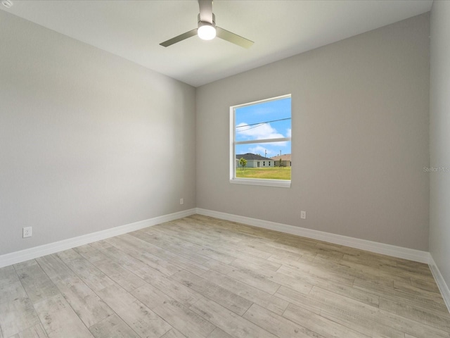 223 Australian Dr, Rotonda West, FL 33947 - unfurnished room with ceiling fan, light wood finished floors, and baseboards