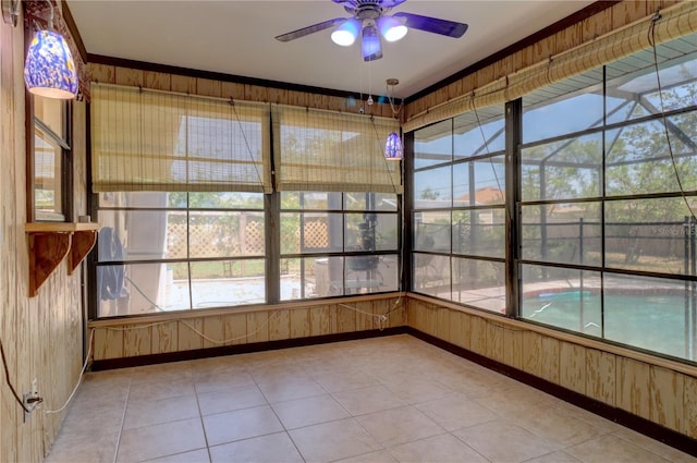 4071 Dekle Ave, North Port, FL 34286 - unfurnished sunroom with a ceiling fan