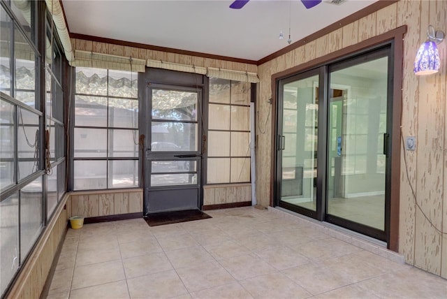 4071 Dekle Ave, North Port, FL 34286 - unfurnished sunroom with a ceiling fan