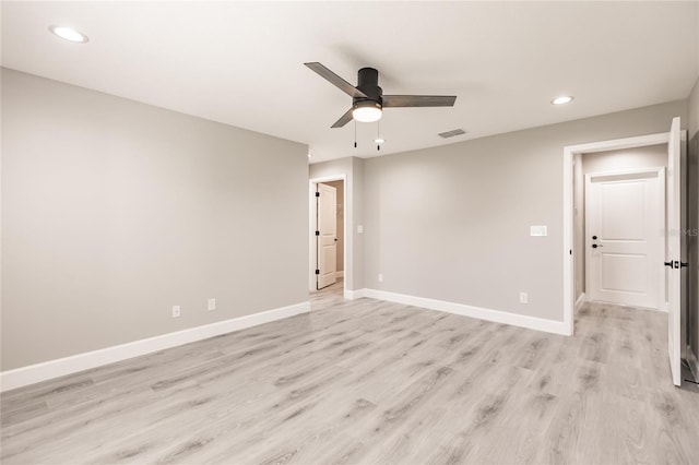 16280 Minorca Dr, Punta Gorda, FL 33955 - unfurnished room with ceiling fan, recessed lighting, light wood-style floors, and baseboards
