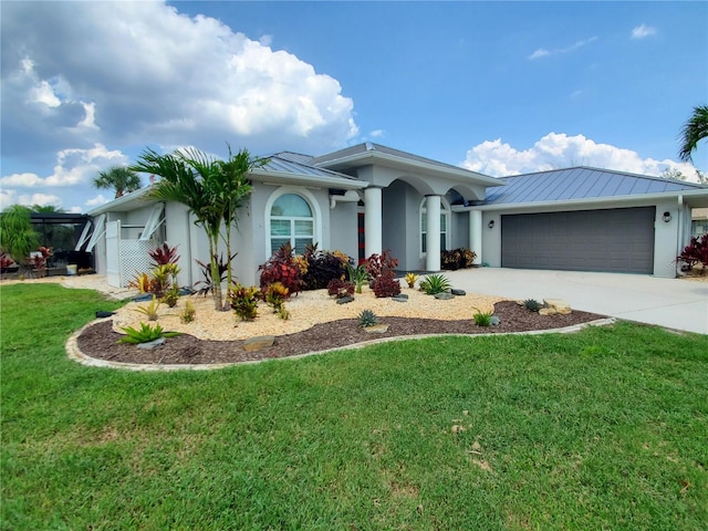 4216 Bur St, Port Charlotte, FL 33948 - ranch-style home featuring a standing seam roof, stucco siding, metal roof, and concrete driveway