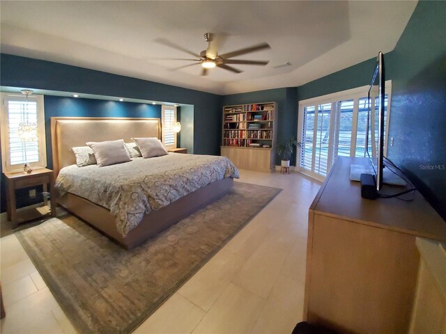 4216 Bur St, Port Charlotte, FL 33948 - bedroom with access to outside and ceiling fan
