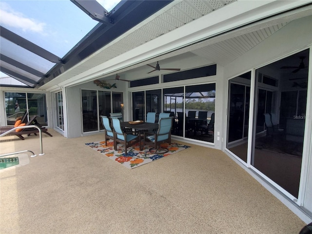 4216 Bur St, Port Charlotte, FL 33948 - sunroom / solarium with a ceiling fan and outdoor dining space