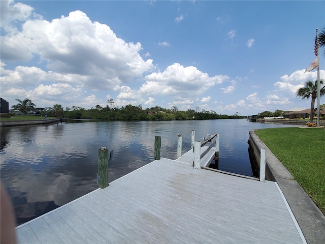 4216 Bur St, Port Charlotte, FL 33948 - dock with a water view and a yard