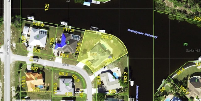 4216 Bur St, Port Charlotte, FL 33948 - aerial view of property's location featuring property parcel outlined