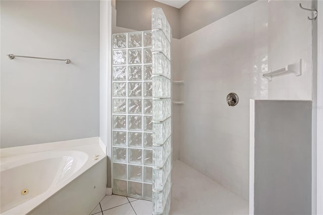 10263 Shadow Run Cir, Punta Gorda, FL 33955 - full bathroom featuring a walk in shower, a whirlpool tub, and tile patterned floors
