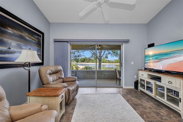 1876 Birmingham Blvd, Punta Gorda, FL 33980 - living room featuring a ceiling fan