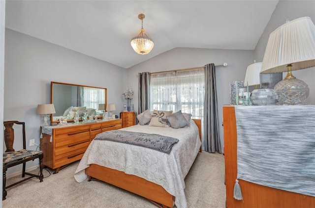 1876 Birmingham Blvd, Punta Gorda, FL 33980 - bedroom featuring vaulted ceiling and light colored carpet