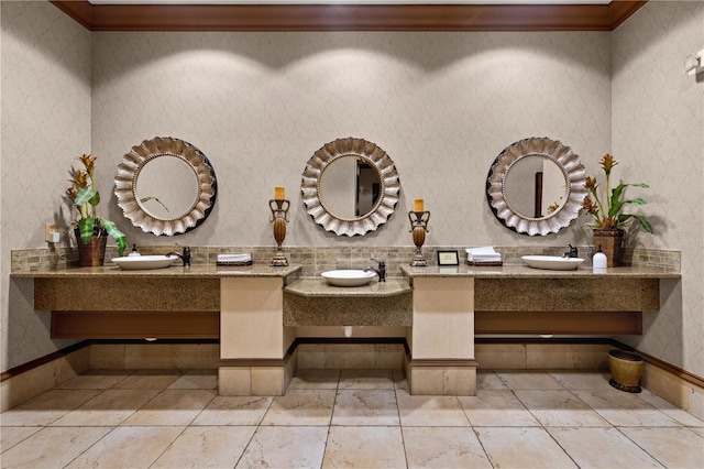 99 Vivante Blvd Unit 310, Punta Gorda, FL 33950 - full bath with double vanity and crown molding