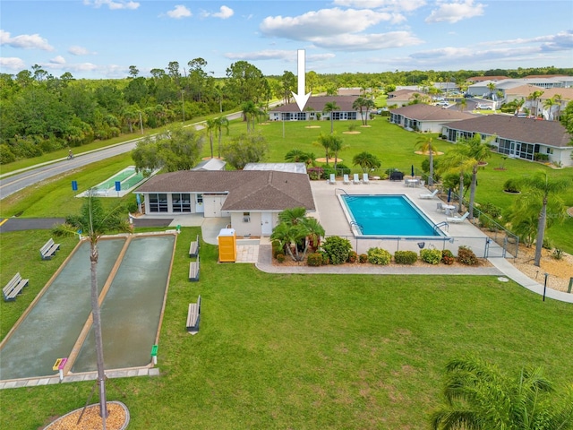12538 SW Kingsway Cir Unit 1503, Lake Suzy, FL 34269 - aerial view of residential area with a pool