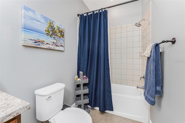 8866 Tuscany Isles Dr, Punta Gorda, FL 33950 - bathroom featuring tile patterned flooring, toilet, shower / tub combo, and vanity
