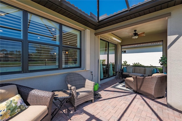 1470 Hyssop Loop, North Port, FL 34289 - view of patio featuring outdoor lounge area and a ceiling fan