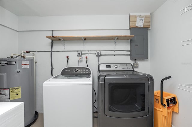 416 Allen St, Punta Gorda, FL 33950 - washroom with electric panel, electric water heater, and washer and dryer