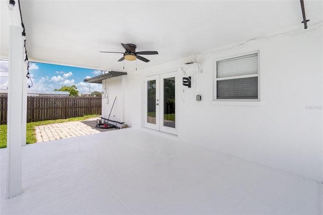416 Allen St, Punta Gorda, FL 33950 - view of patio with french doors and a ceiling fan