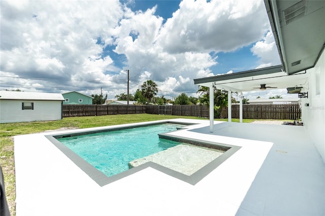 416 Allen St, Punta Gorda, FL 33950 - view of pool with a patio and ceiling fan