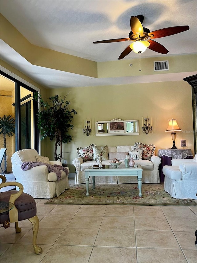 96 Vivante Blvd Unit 9622, Punta Gorda, FL 33950 - tiled living room with ceiling fan