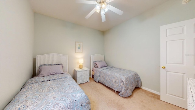 2002 Bal Harbor Blvd Unit 1712, Punta Gorda, FL 33950 - bedroom with light colored carpet, a ceiling fan, and baseboards