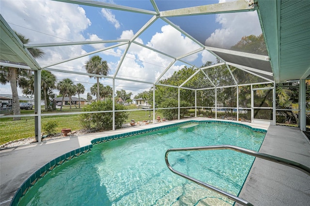 4055 Alwick Ln, North Port, FL 34287 - outdoor pool with glass enclosure and a patio
