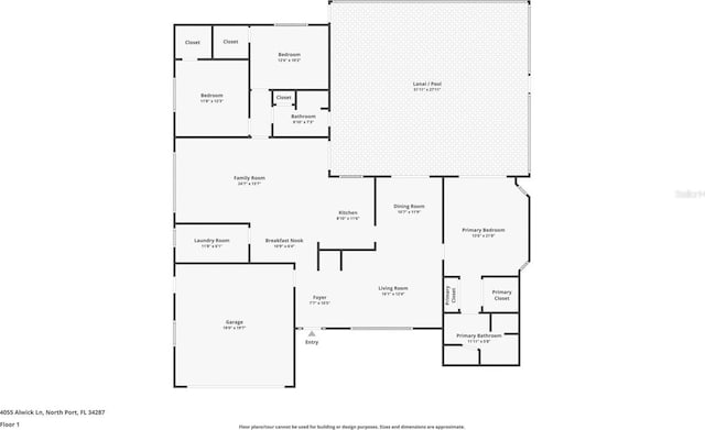 4055 Alwick Ln, North Port, FL 34287 - floor plan / room layout