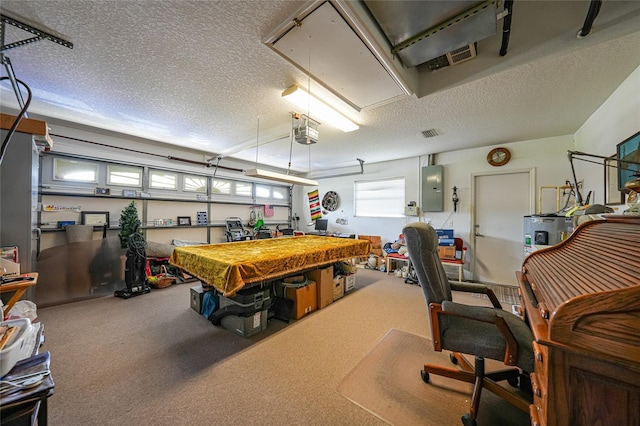 4055 Alwick Ln, North Port, FL 34287 - garage featuring electric panel, a garage door opener, and water heater