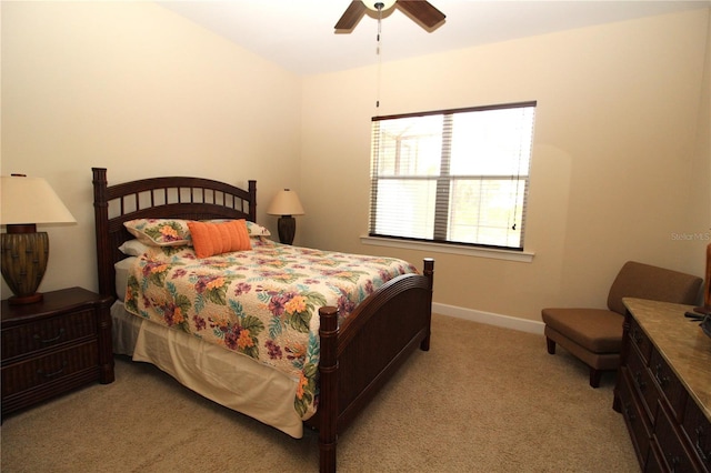 13256 Creekside Ln, Port Charlotte, FL 33953 - bedroom with light colored carpet, baseboards, and a ceiling fan