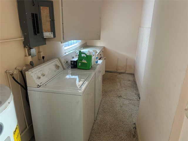 708 N Johnson Ave, Arcadia, FL 34266 - laundry room with electric panel, washing machine and clothes dryer, and water heater