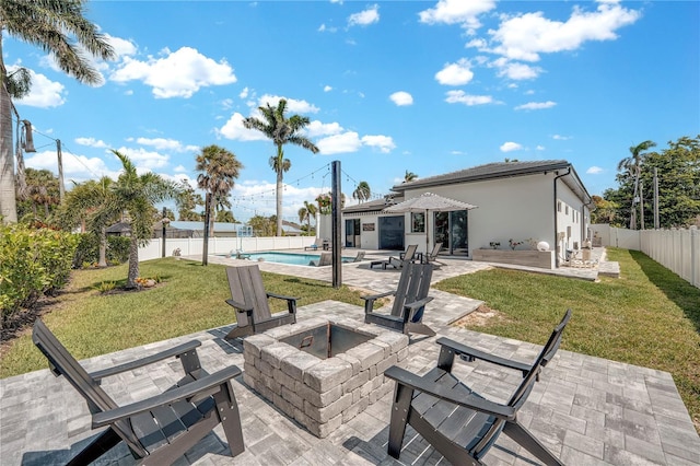1324 Longwood Dr, Fort Myers, FL 33919 - view of patio with an outdoor fire pit