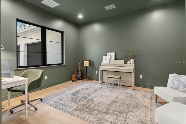 3632 Golden Gate Blvd W, Naples, FL 34102 - home office featuring baseboards, wood finished floors, and recessed lighting
