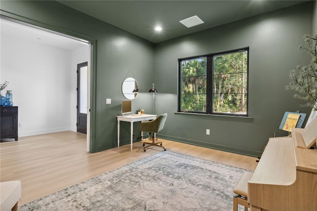 3632 Golden Gate Blvd W, Naples, FL 34102 - home office featuring wood finished floors, baseboards, and recessed lighting