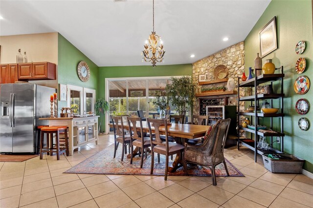 5600 Blackjack Ct S, Punta Gorda, FL 33982 - dining area featuring a chandelier, light tile patterned flooring, and baseboards