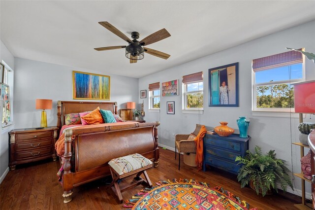5600 Blackjack Ct S, Punta Gorda, FL 33982 - bedroom featuring wood finished floors, baseboards, and ceiling fan