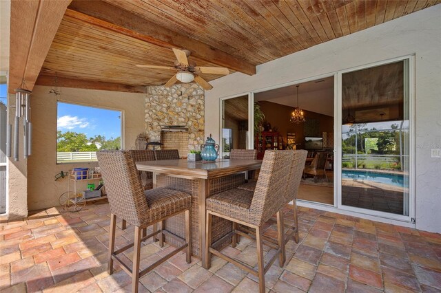 5600 Blackjack Ct S, Punta Gorda, FL 33982 - view of patio featuring ceiling fan and outdoor dining area