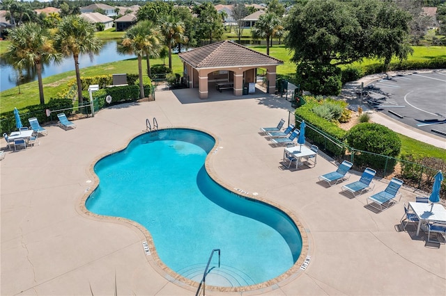 2747 Suncoast Lakes Blvd, Punta Gorda, FL 33980 - community pool with a patio, a water view, and a gazebo