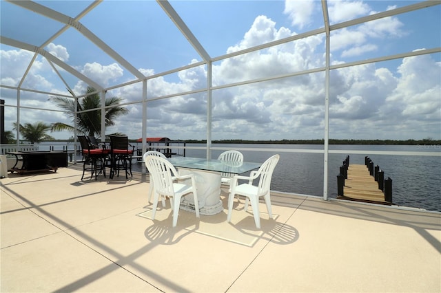 3772 Peace River Dr, Punta Gorda, FL 33983 - view of patio / terrace featuring a water view and outdoor dining area