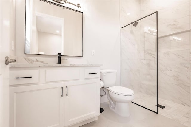 5061 Collingswood Blvd, Port Charlotte, FL 33948 - bathroom with toilet, a marble finish shower, and vanity