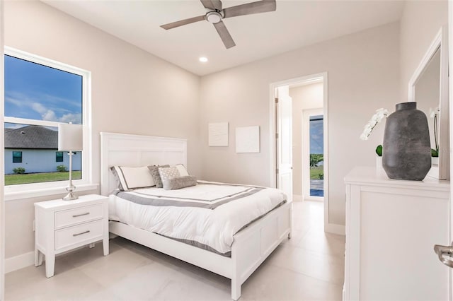 5061 Collingswood Blvd, Port Charlotte, FL 33948 - bedroom featuring baseboards, recessed lighting, and a ceiling fan